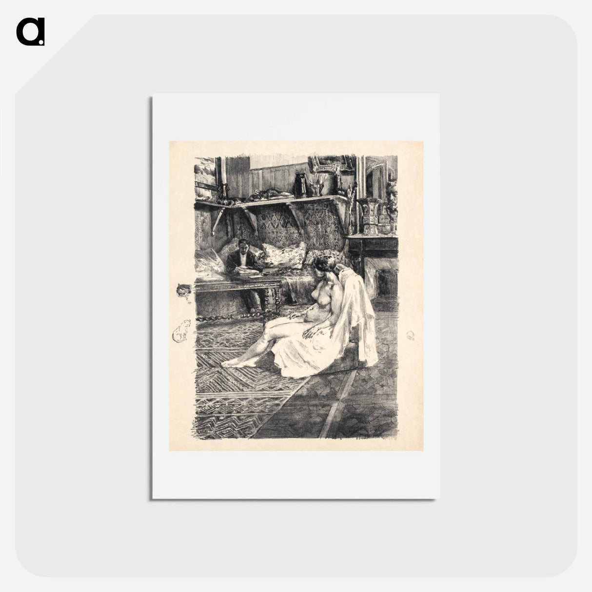 The Model Session - アレクサンドル ルノア Postcard.