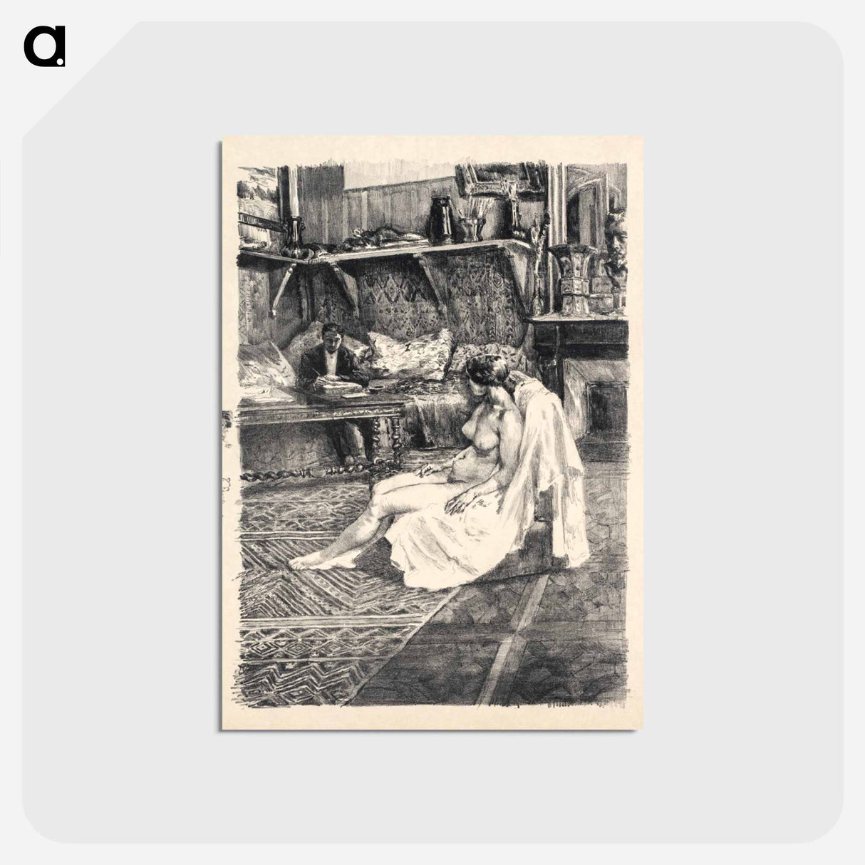 The Model Session - アレクサンドル ルノア Postcard.