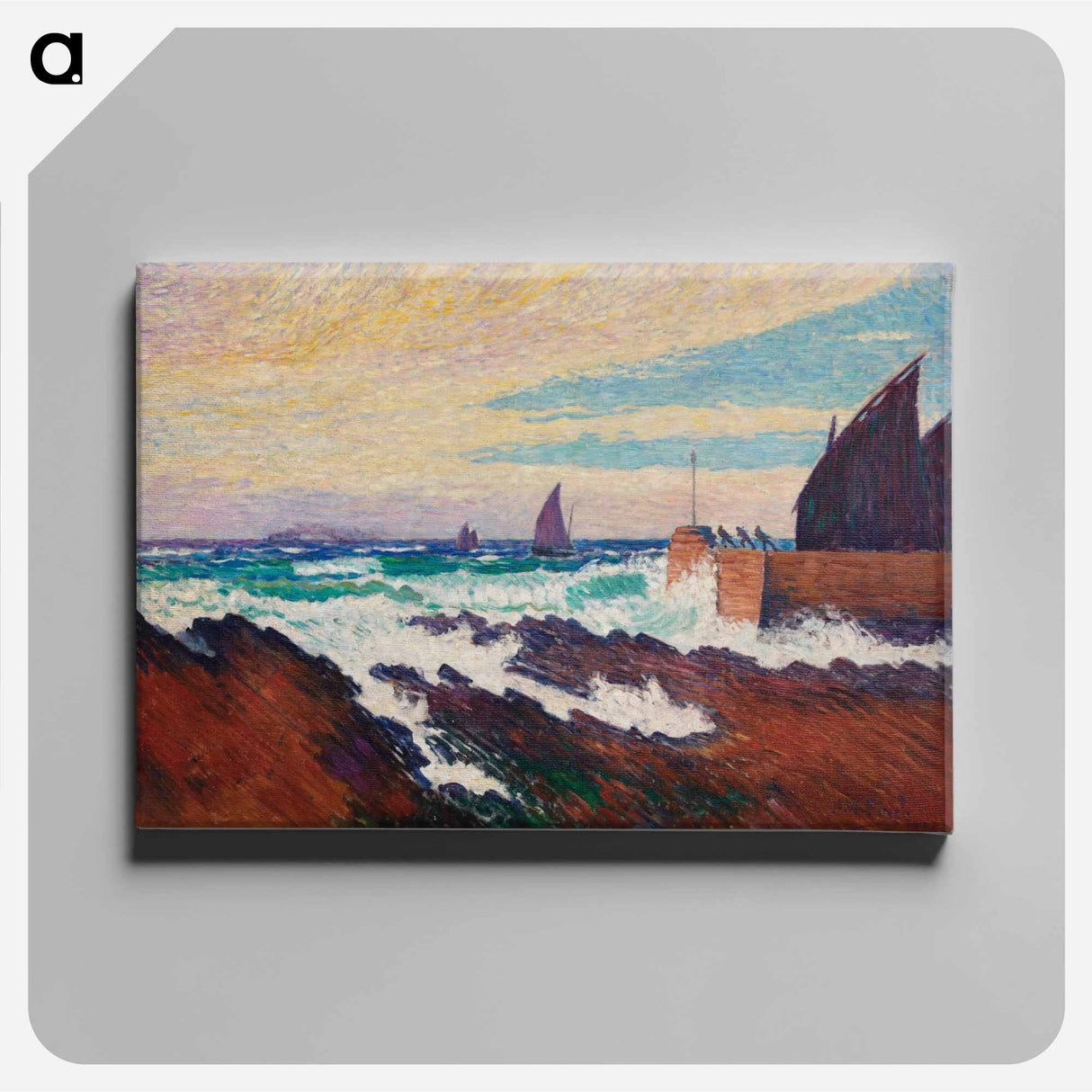 Rosehearty pier - アルフレッド ウィリアム フィンチ Canvas.