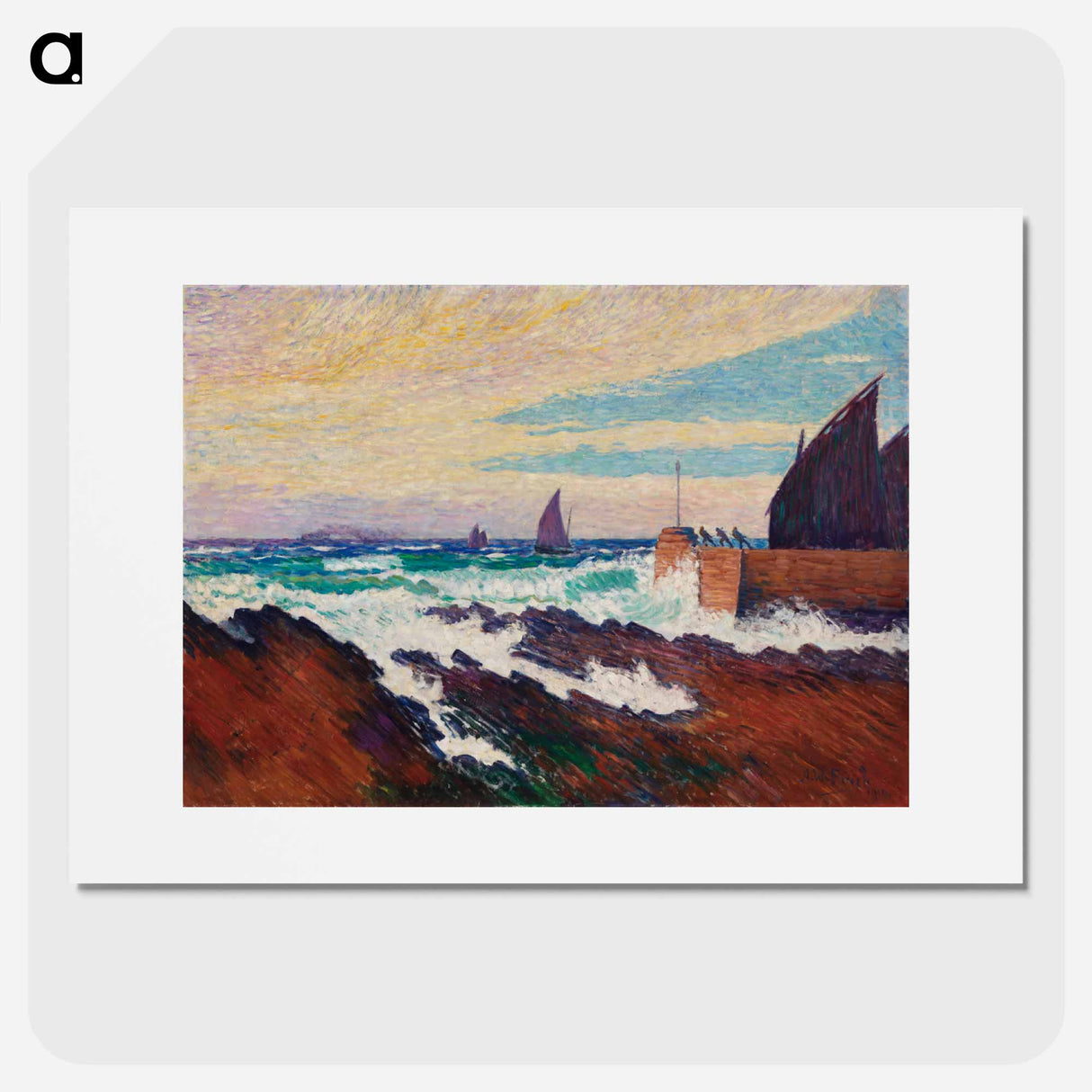 Rosehearty pier - アルフレッド ウィリアム フィンチ Poster.