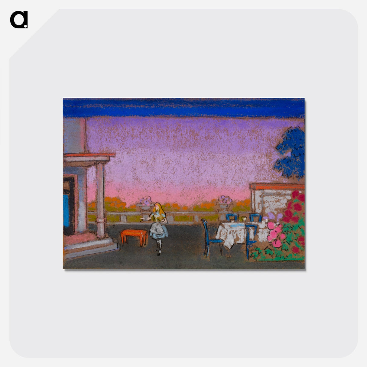 March Hare's Garden - 不思議の国のアリス Postcard.