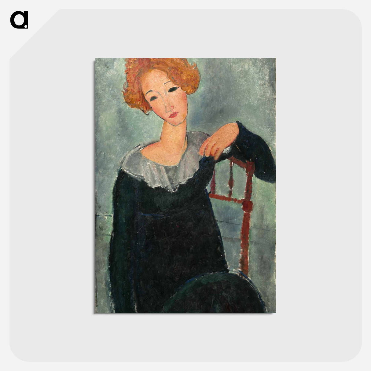 アートポストカード-Woman with Red Hair - アメデオ モディリアーニ Postcard.