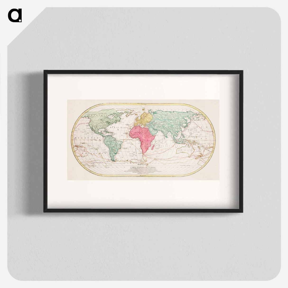 Mappe Monde ou Carte générale de l'Univers - アンティーク地図 Poster.