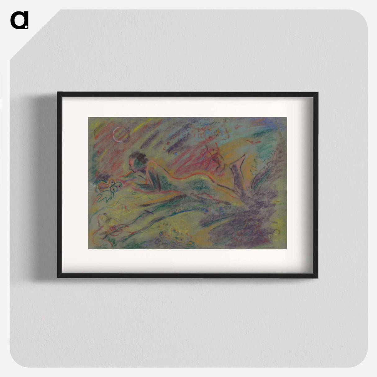 Reclining female nude in a landscape - アーノルド ピーター ワイズ クビンチャン Poster.