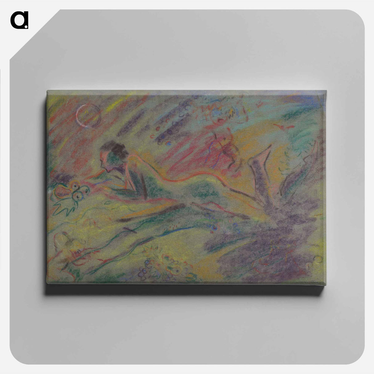 Reclining female nude in a landscape - アーノルド ピーター ワイズ クビンチャン Canvas.