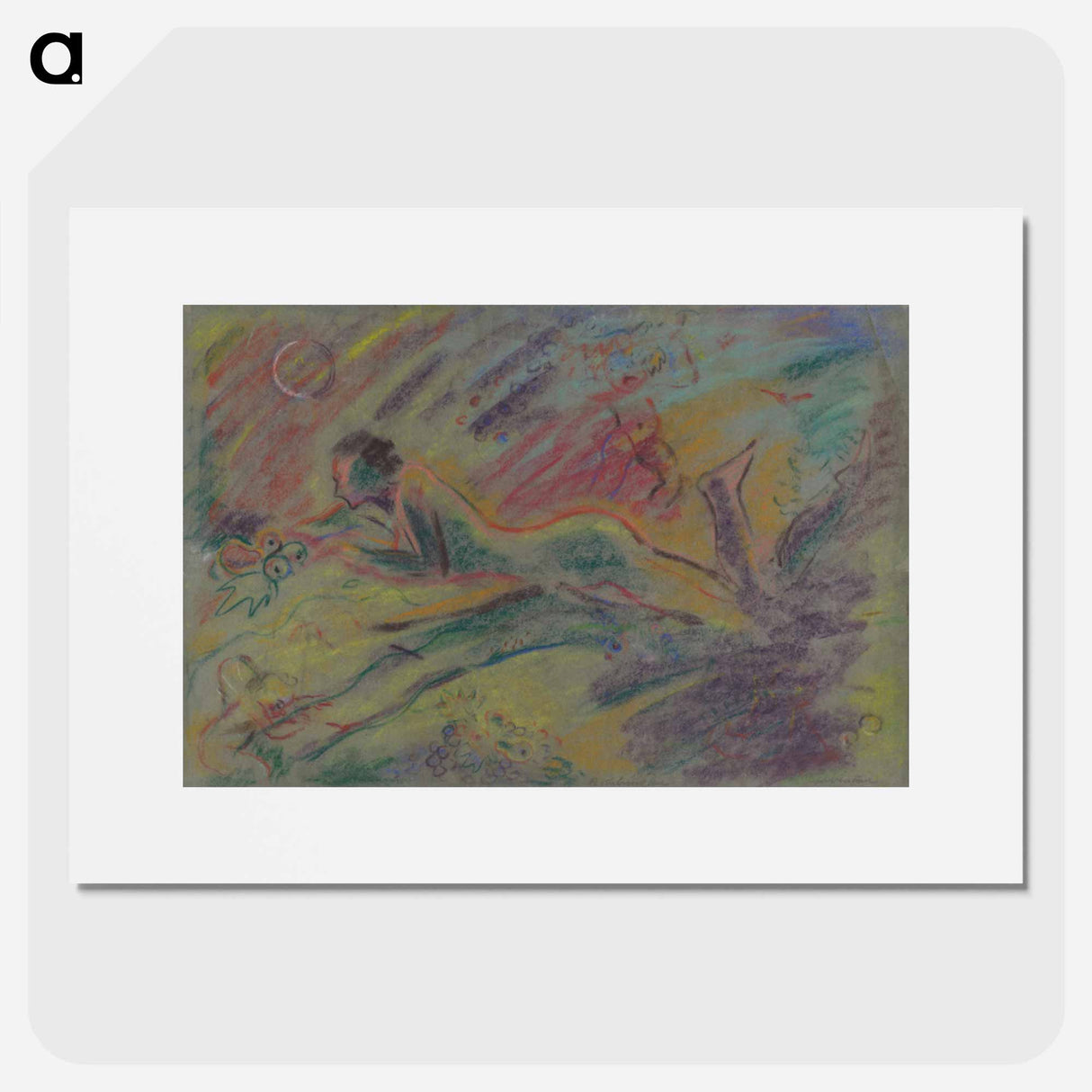 Reclining female nude in a landscape - アーノルド ピーター ワイズ クビンチャン Poster.