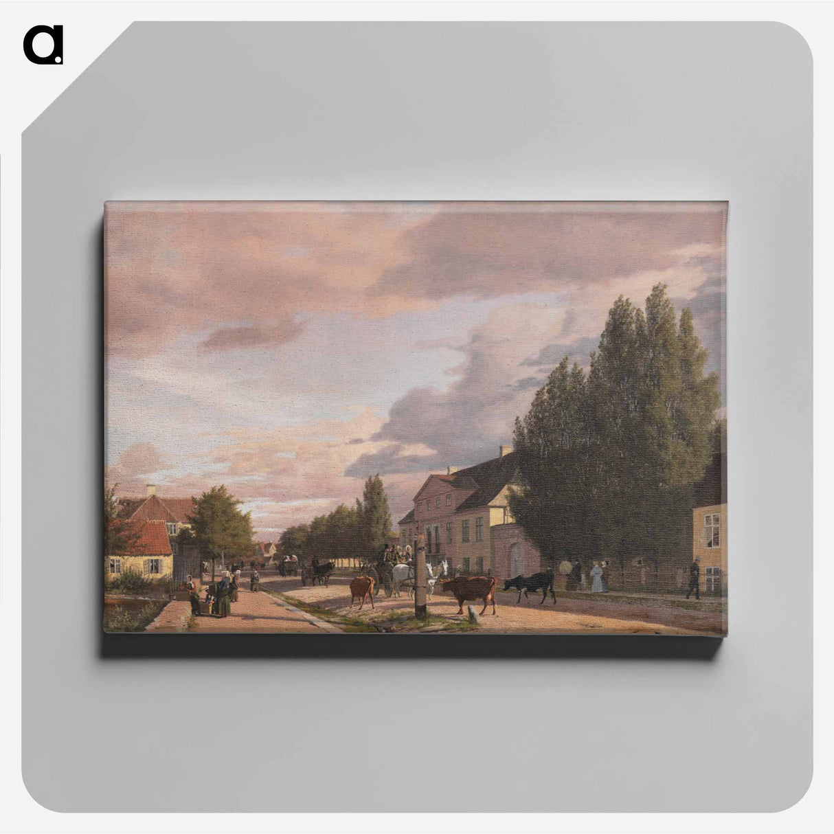 View of a Street in Østerbro outside Copenhagen - クリステン ケプケ Canvas.