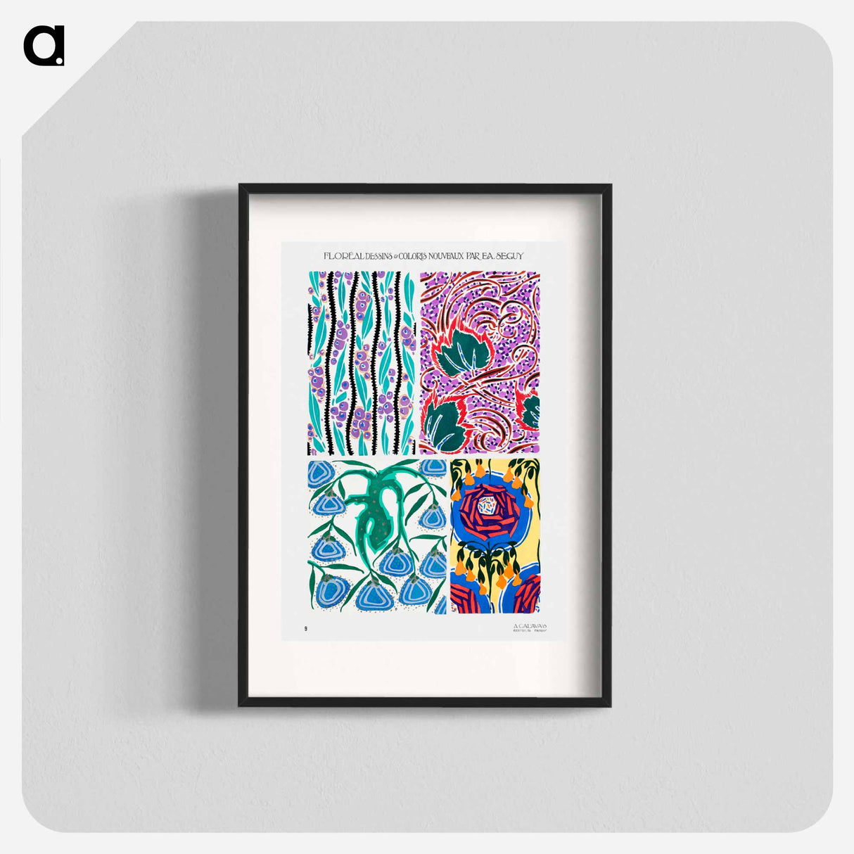 Vintage art deco & art nouveau pattern, plate no. 9 - E.A.セギー Poster.