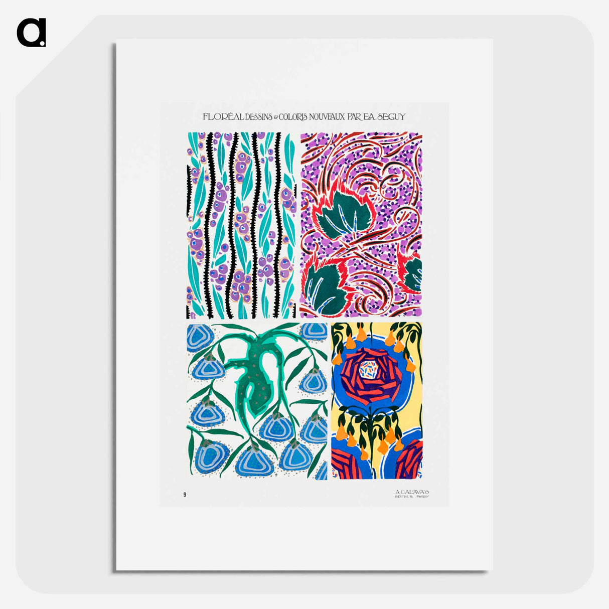 Vintage art deco & art nouveau pattern, plate no. 9 - E.A.セギー Poster.