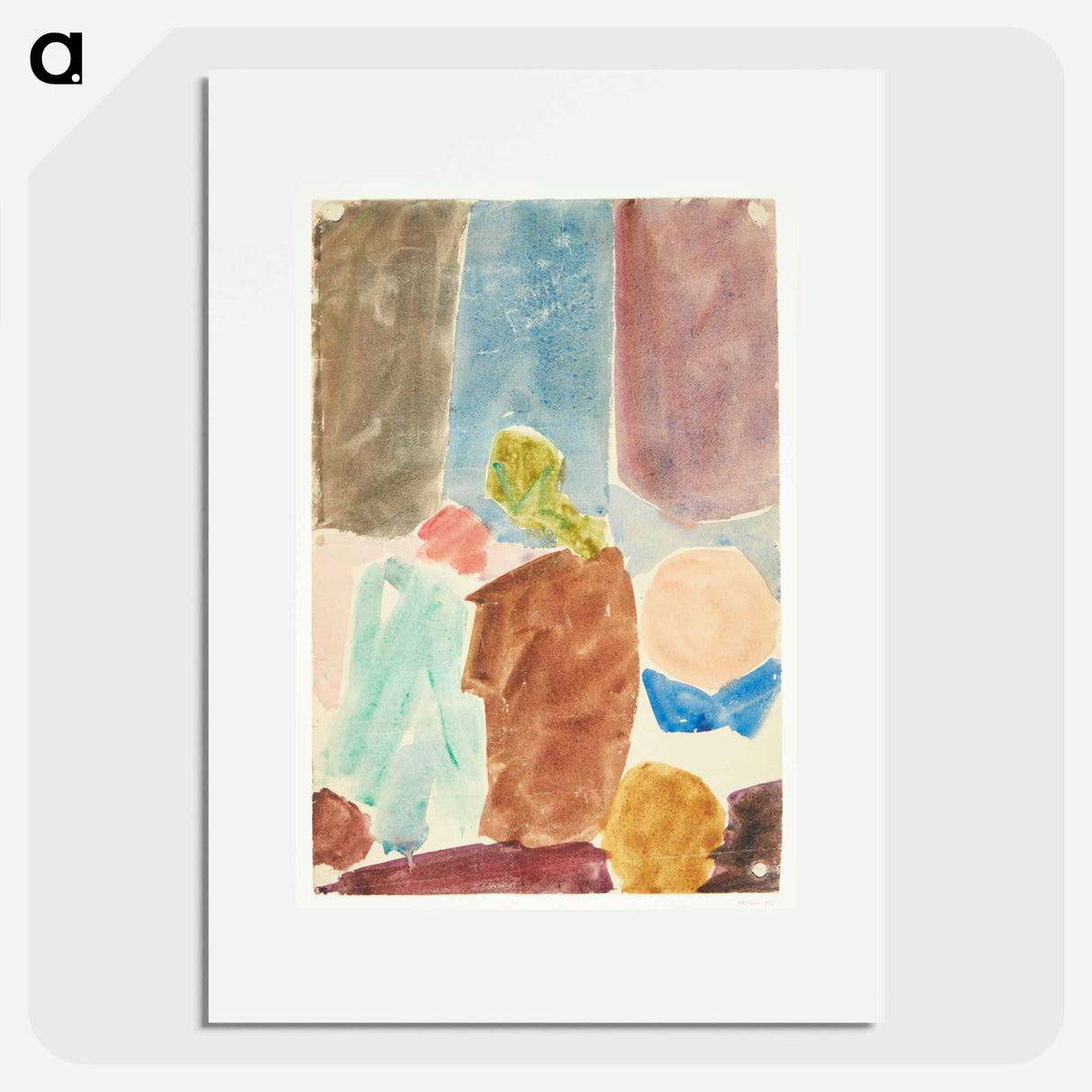 Color study after Delacroix's painting Dante and Virgil in the Underworld, Louvre - エドヴァルド ウェイ Poster.