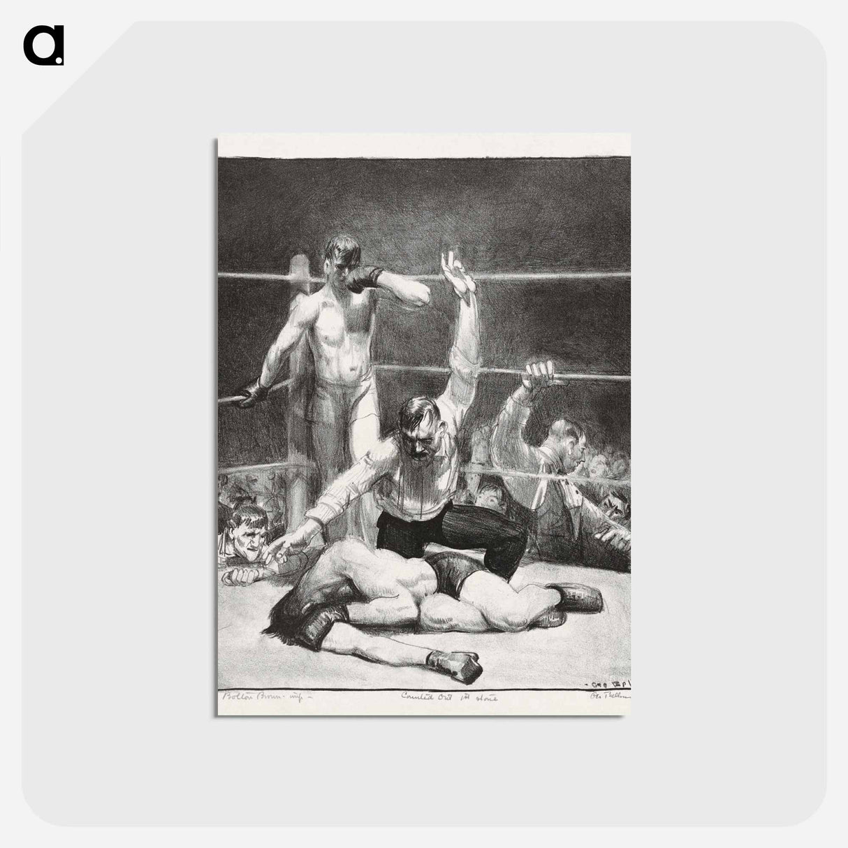 アートポストカード-Counted out, first stone - ジョージ ベローズ Postcard.