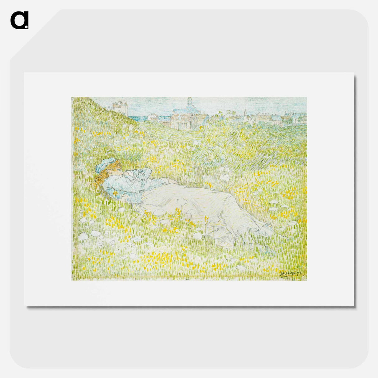 Woman Lying in the Dunes near Noordwijk - ヤン・トゥーロップ Poster.