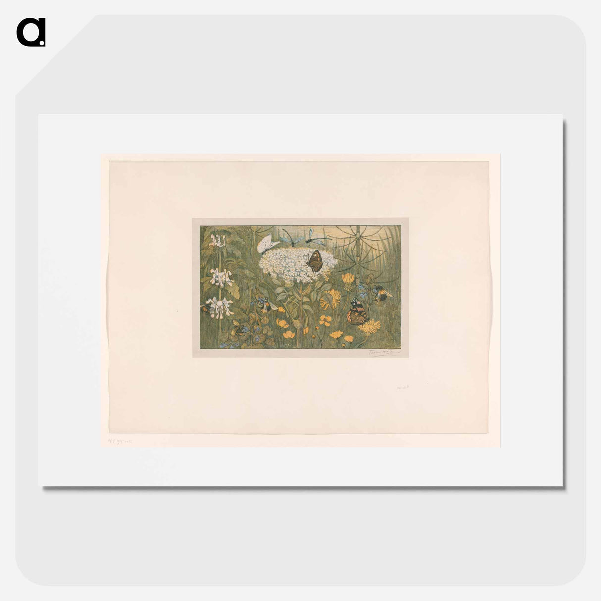 Bloemen en vlinders - Theo van Hoytema Poster.