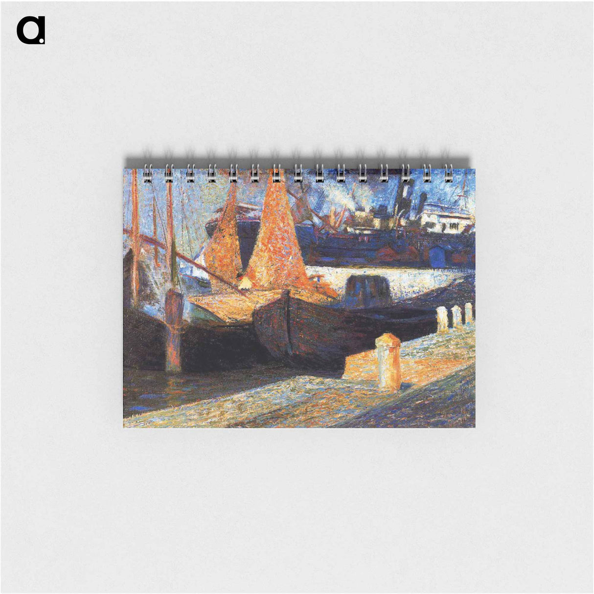 アートメモ帳-Boats in Sunlight - ウンベルト ボッチョーニ Memo.
