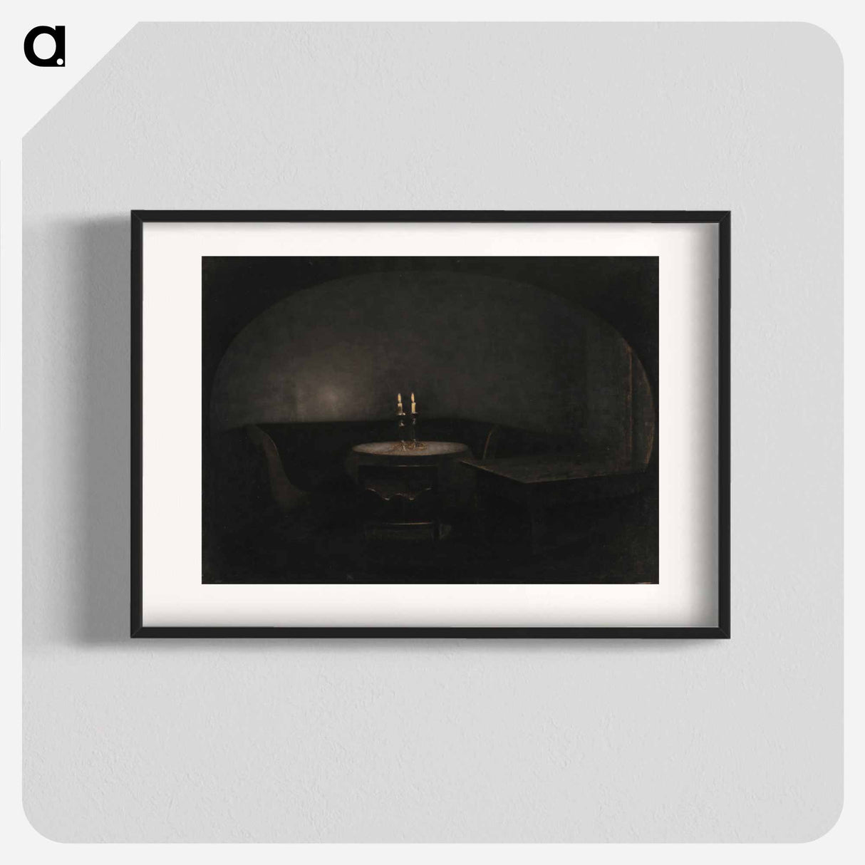 Interior Artificial light - Vilhelm Hammershøi Poster.