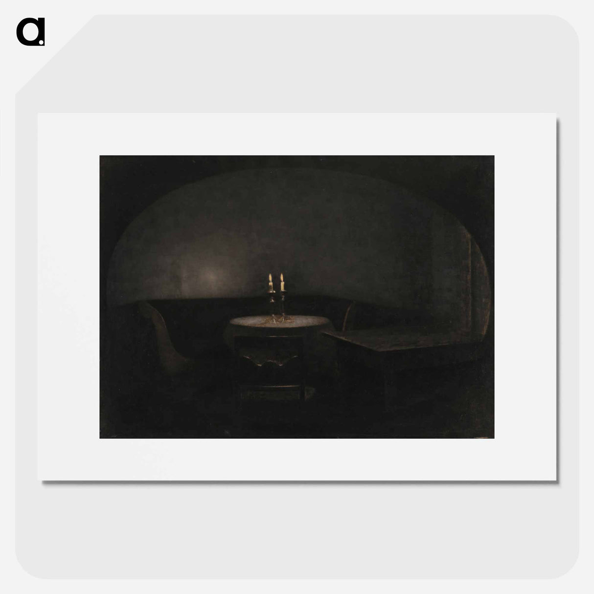 Interior Artificial light - Vilhelm Hammershøi Poster.