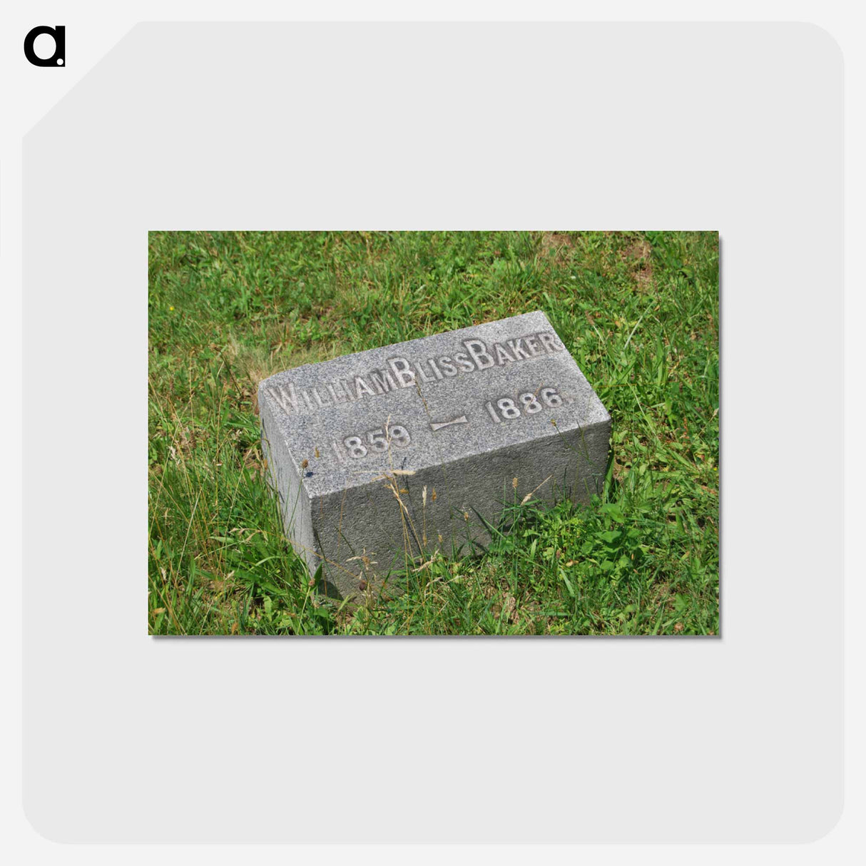 Gravestone of artist William Bliss Baker - ウィリアム ブリス ベイカー Postcard.