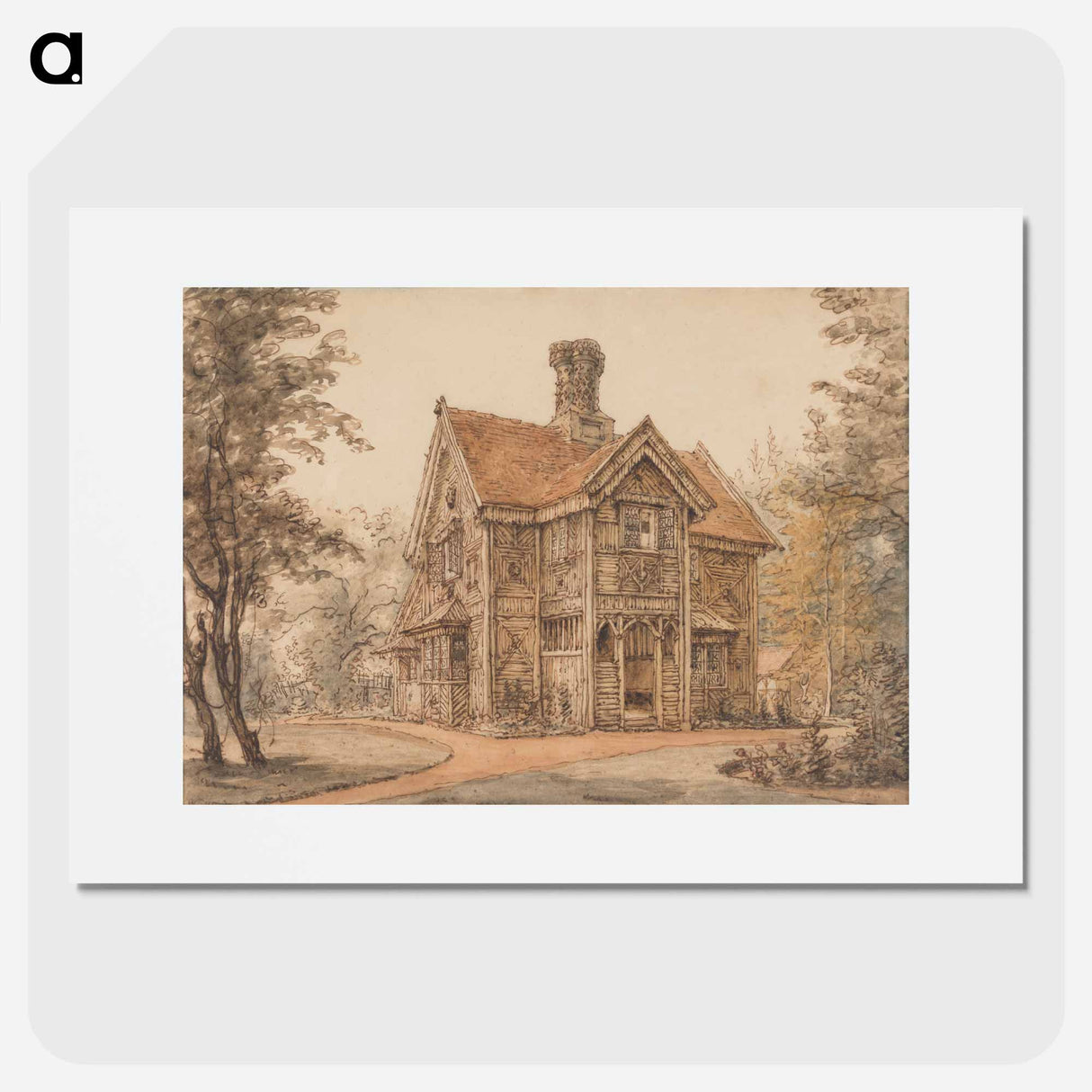 アートポスター-A Lodge at Cassiobury - ウィリアム ヘンリー ハント Poster.