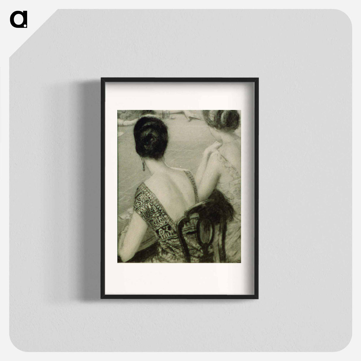 Backs of two women in evening dress at gambling table by Wladyslaw Theodore Benda - ウワディスワフ テオドール ベンダ Poster.