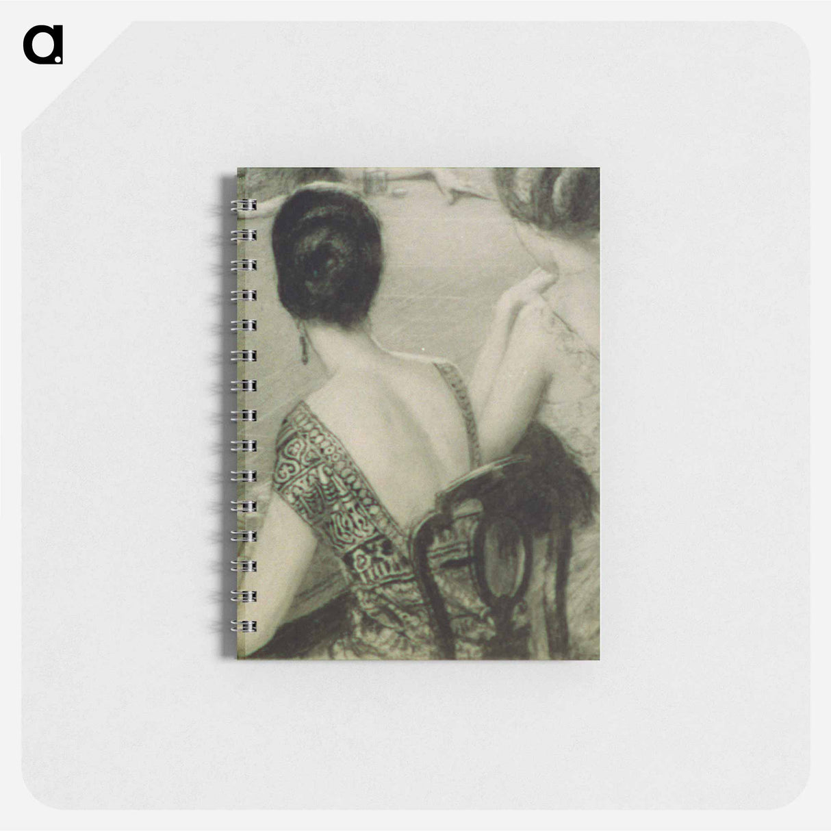 アートメモ帳-Backs of two women in evening dress at gambling table by Wladyslaw Theodore Benda - ウワディスワフ テオドール ベンダ Memo.