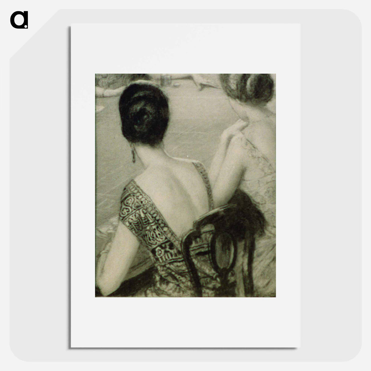 Backs of two women in evening dress at gambling table by Wladyslaw Theodore Benda - ウワディスワフ テオドール ベンダ Poster.