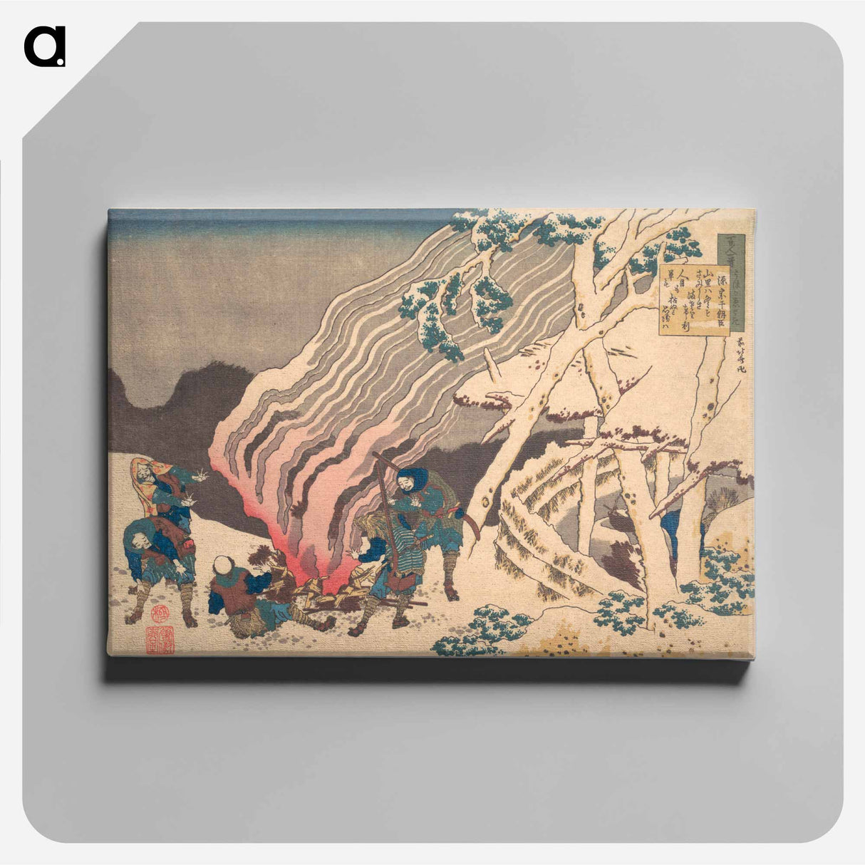 アートパネル-Hokusai's Poem - 葛飾 北斎 Canvas.