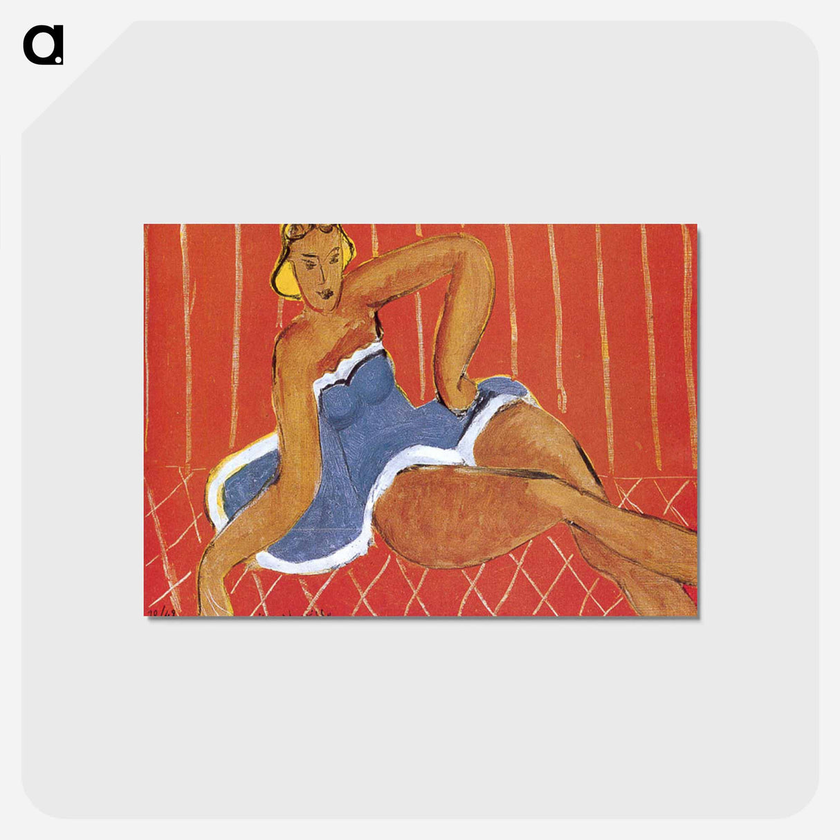 アートポストカード-Dancer Seated on a Table - アンリ マティス Postcard.