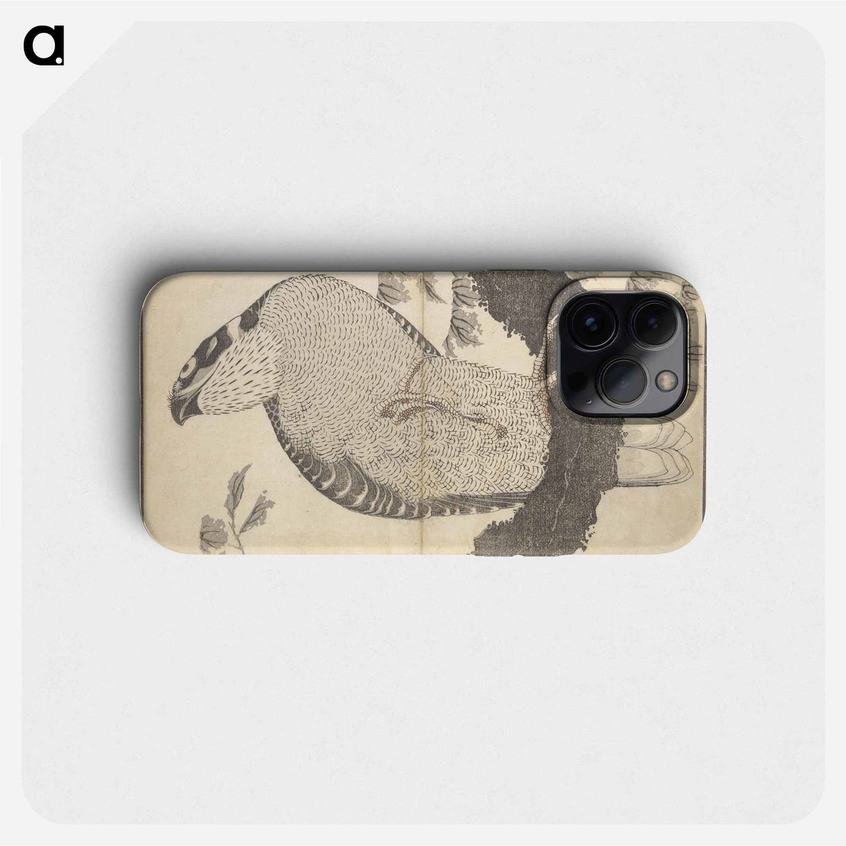 鷹図(絵手本) - 葛飾 北斎 Phone Case.