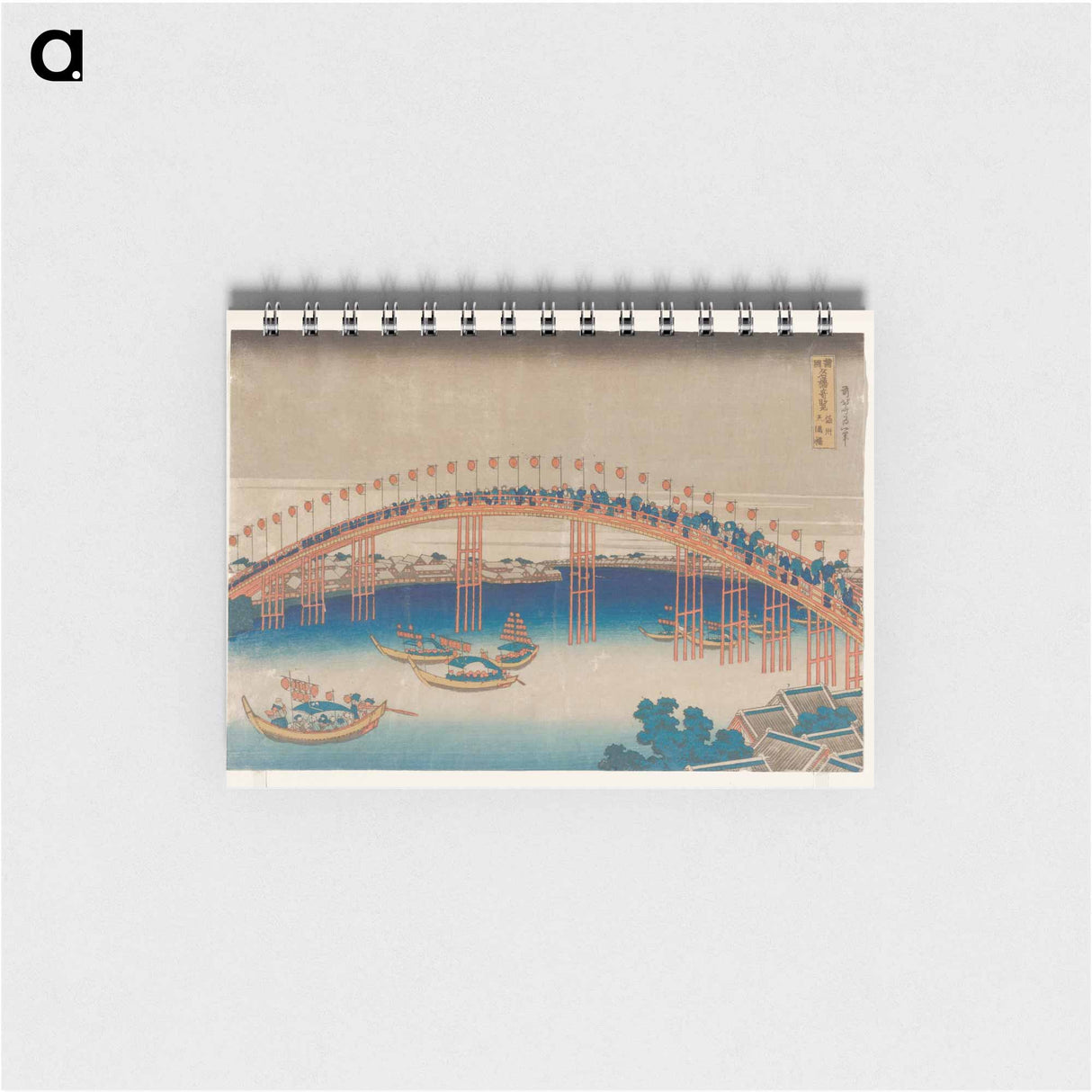 Tenma Bridge in Settsu Province - 葛飾 北斎 Memo.