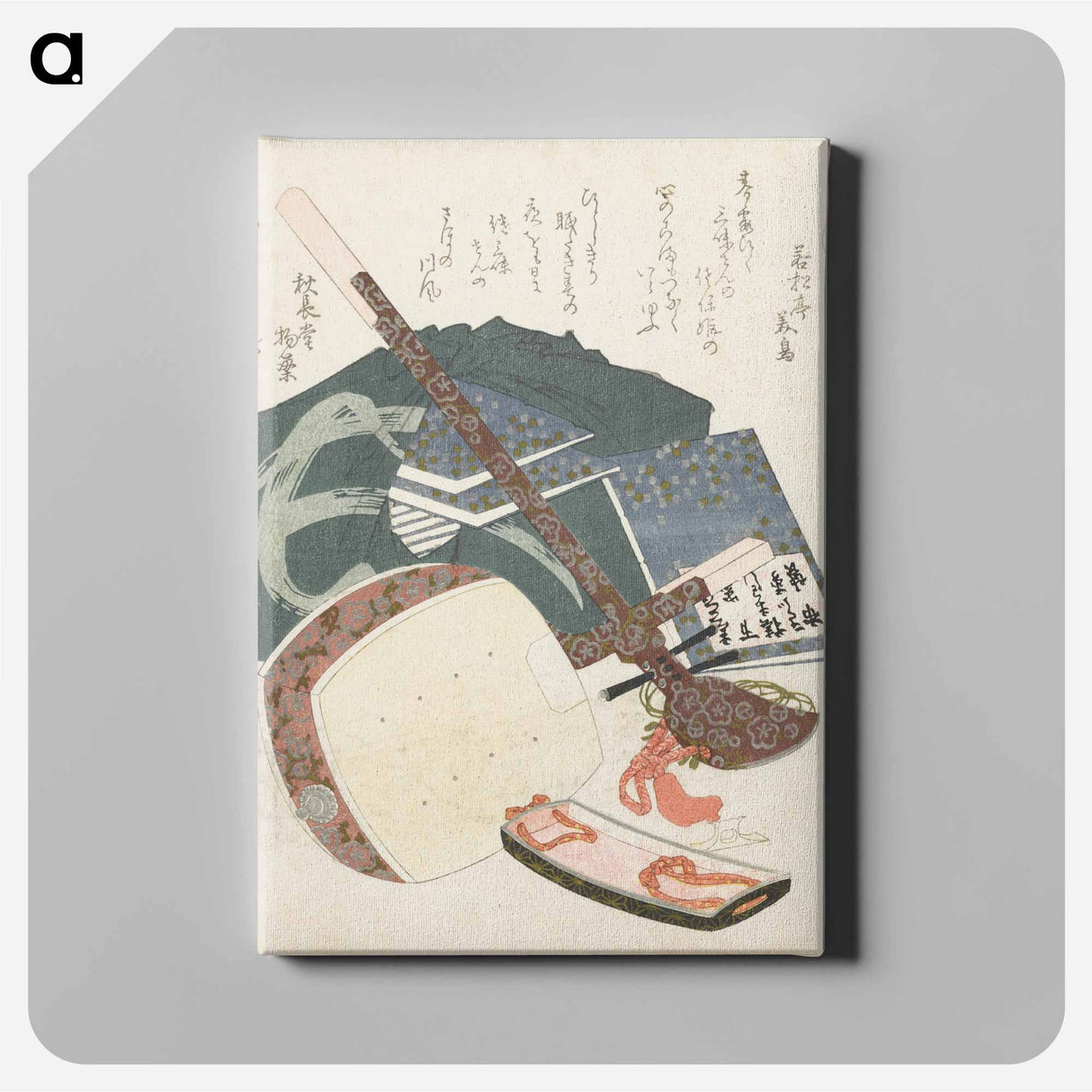 アートパネル-A comparison of Genroku poems and shells - 葛飾 北斎 Canvas.