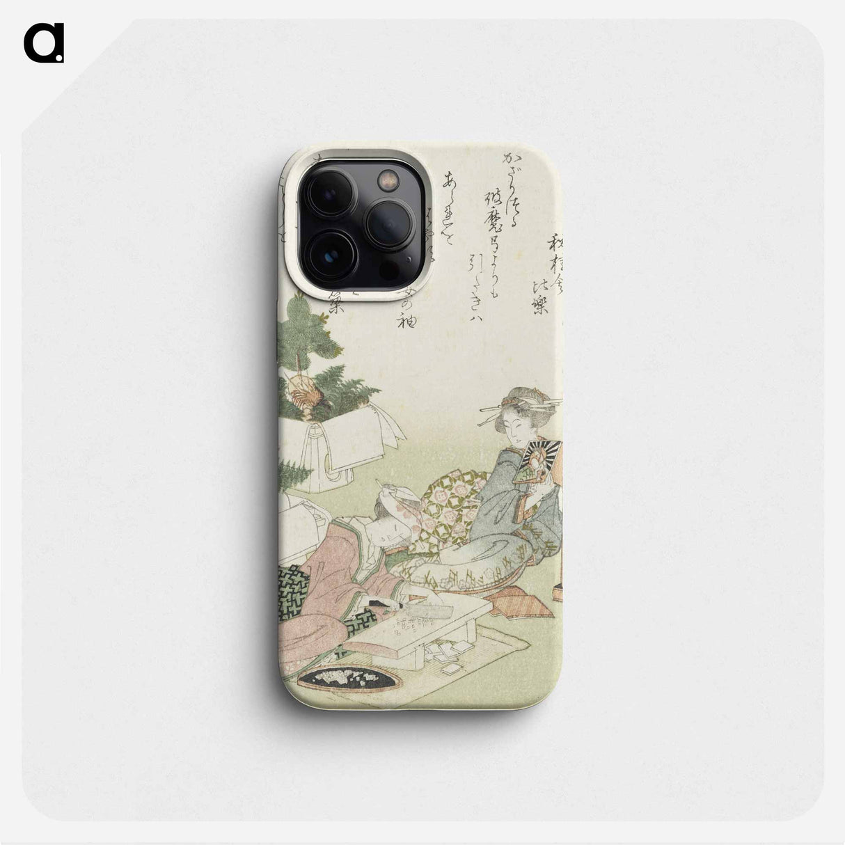 元禄歌仙貝合(新年の飾りと二人の女) - 葛飾 北斎 Phone Case.