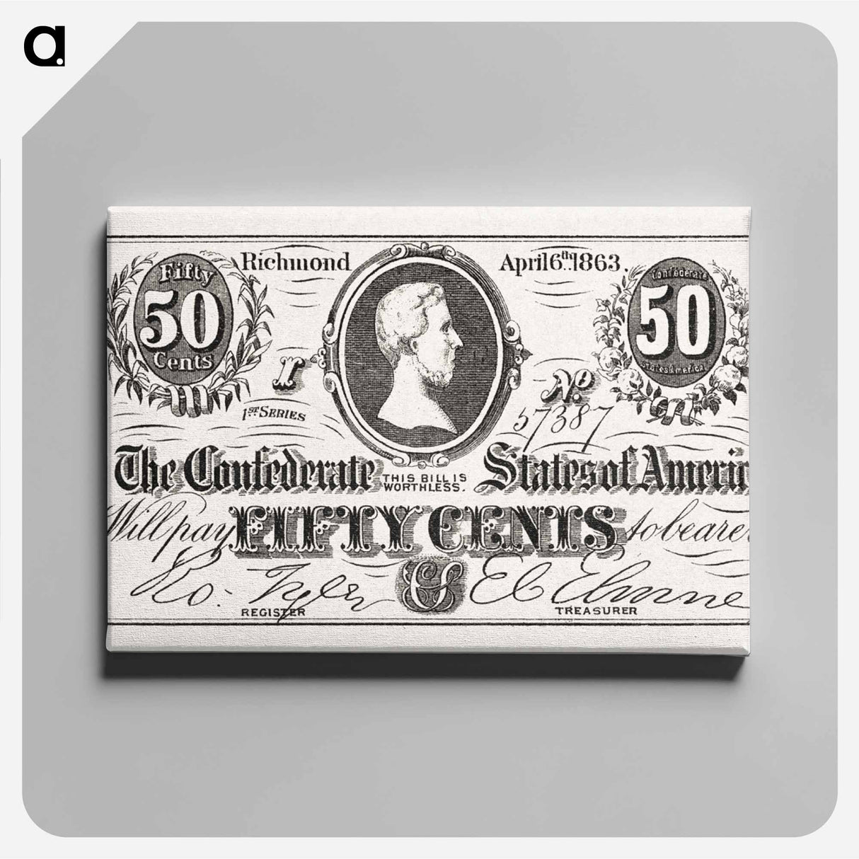 アートパネル-Confederate Fifty Cents
- ボストン公共図書館 Canvas.