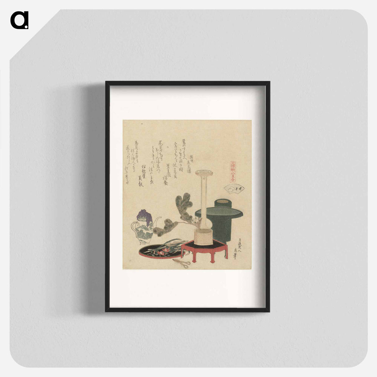 アートポスター-A comparison of Genroku poems and shells - 葛飾 北斎 Poster.