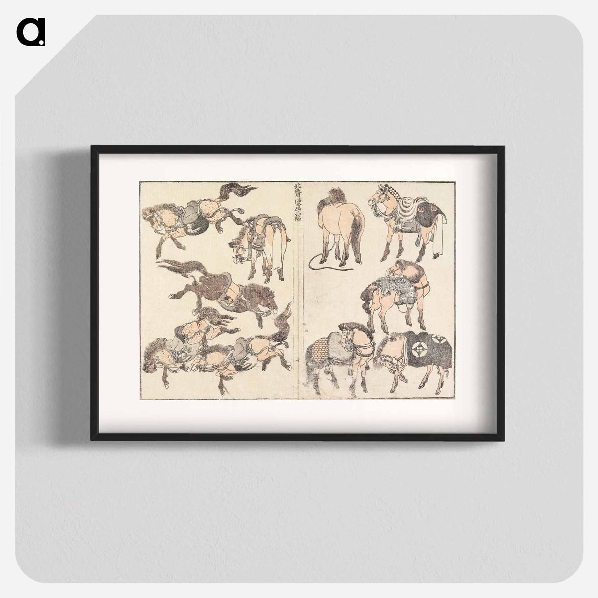 アートポスター-Horses - 葛飾 北斎 Poster.