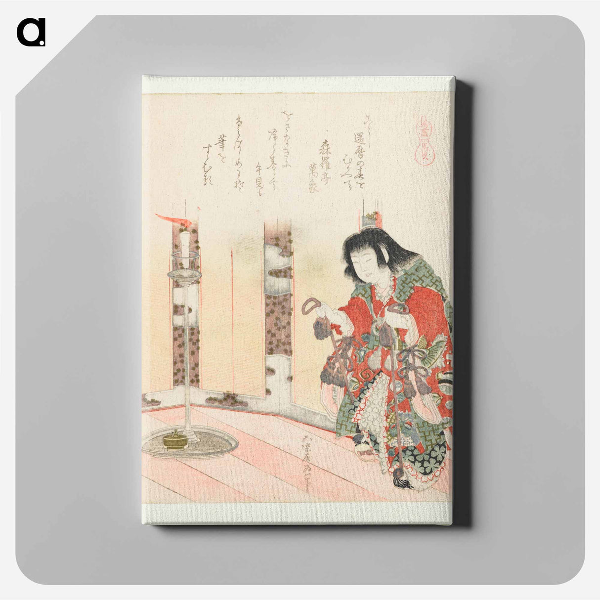 アートパネル-A comparison of Genroku poems and shells - 葛飾 北斎 Canvas.