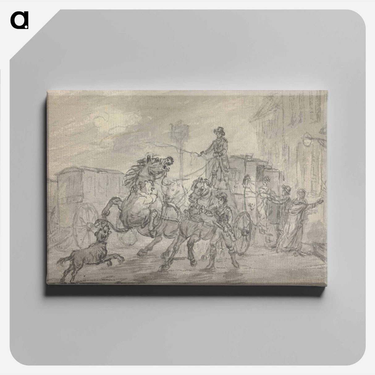 アートパネル-A Lioness Attacking the Off-Leader of the Exeter Mail Coach Outside the Pheasant Inn, Winterslow, on the Night of 20 October 1816
- イェール大学アートギャラリー Canvas.
