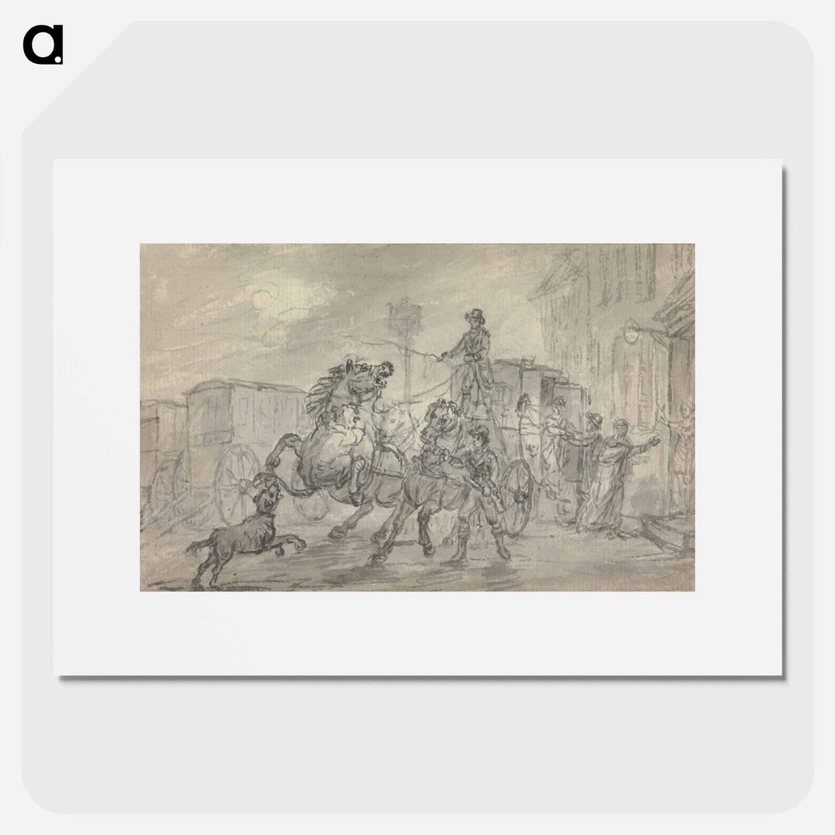 アートポスター-A Lioness Attacking the Off-Leader of the Exeter Mail Coach Outside the Pheasant Inn, Winterslow, on the Night of 20 October 1816
- イェール大学アートギャラリー Poster.