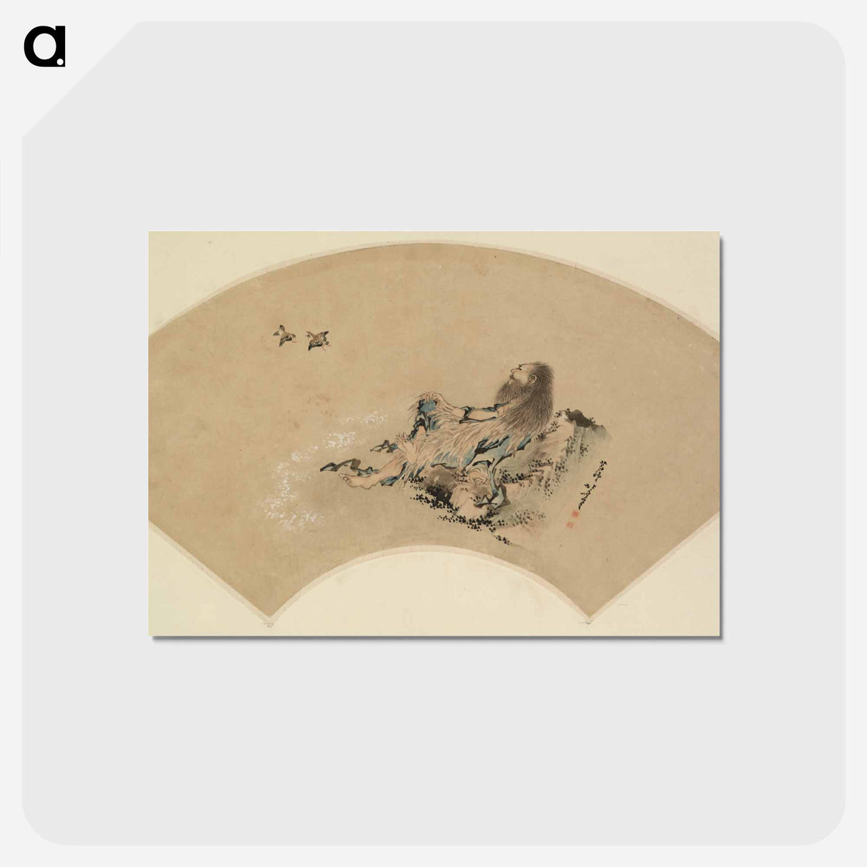 アートポストカード-Hokusai's fan painting - 葛飾 北斎 Postcard.