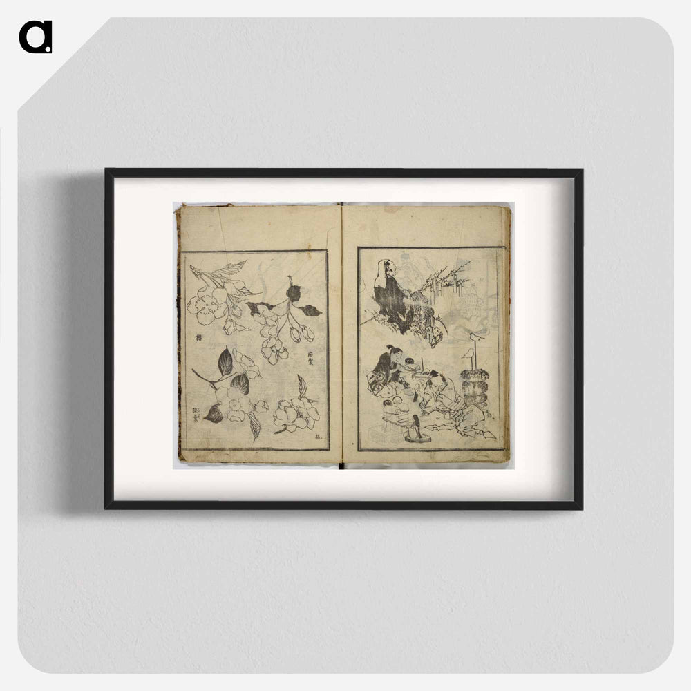Random sketches by Hokusai - Katsushika Hokusai Poster.