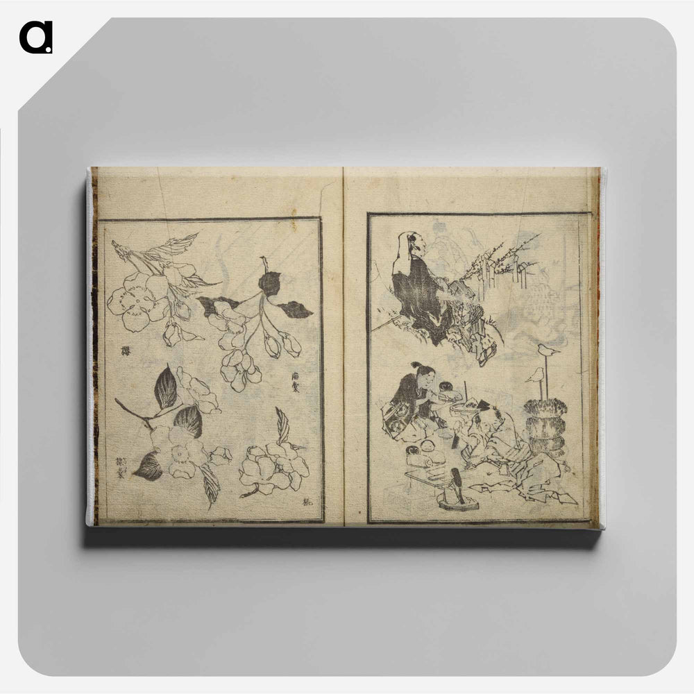 Random sketches by Hokusai - Katsushika Hokusai Canvas.