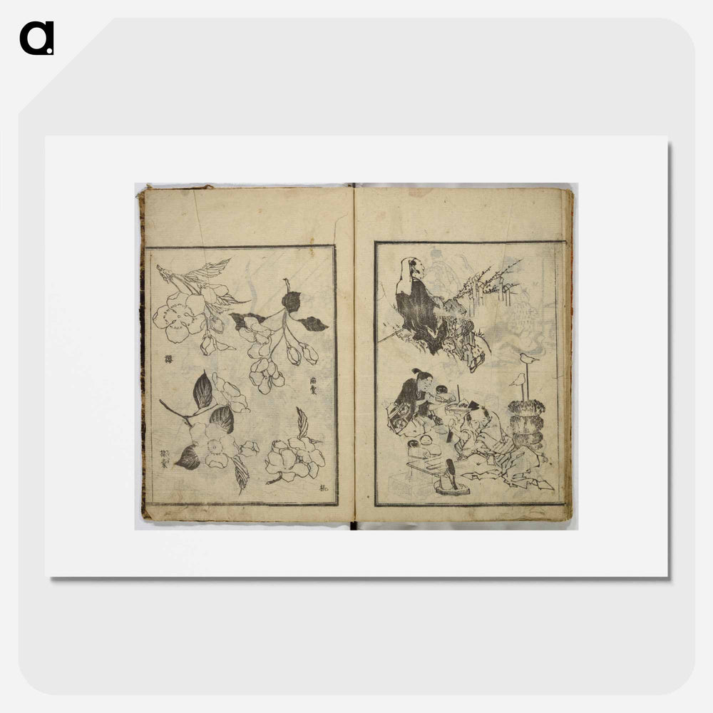 Random sketches by Hokusai - Katsushika Hokusai Poster.