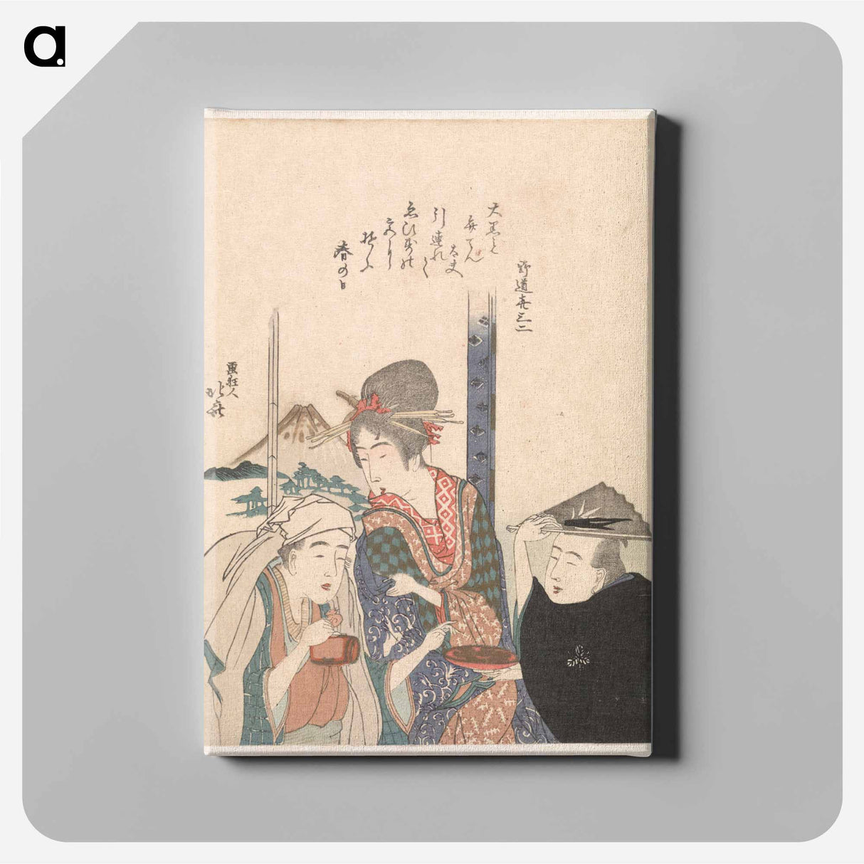 アートパネル-A comparison of Genroku poems and shells - 葛飾 北斎 Canvas.