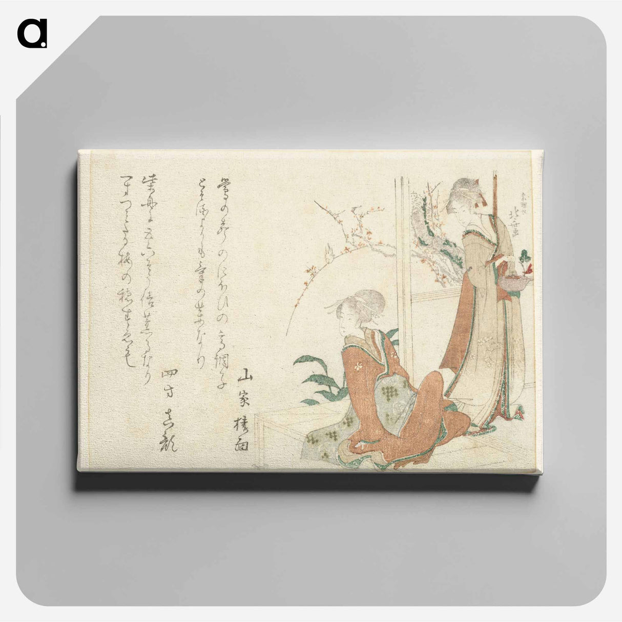 アートパネル-A comparison of Genroku poems and shells - 葛飾 北斎 Canvas.