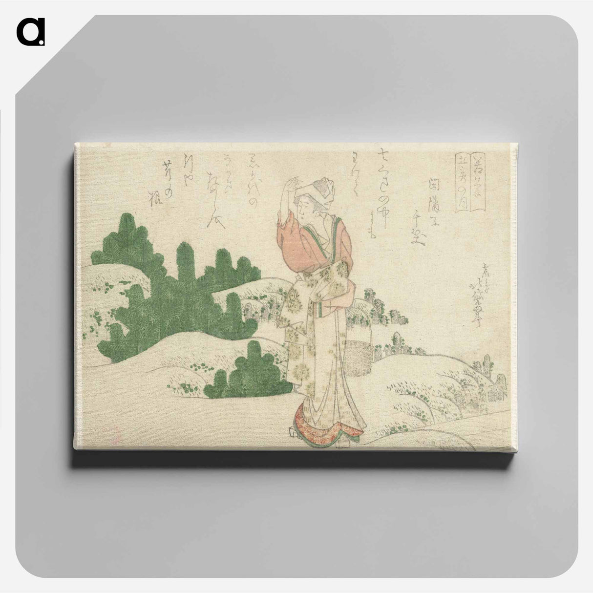 アートパネル-A comparison of Genroku poems and shells - 葛飾 北斎 Canvas.