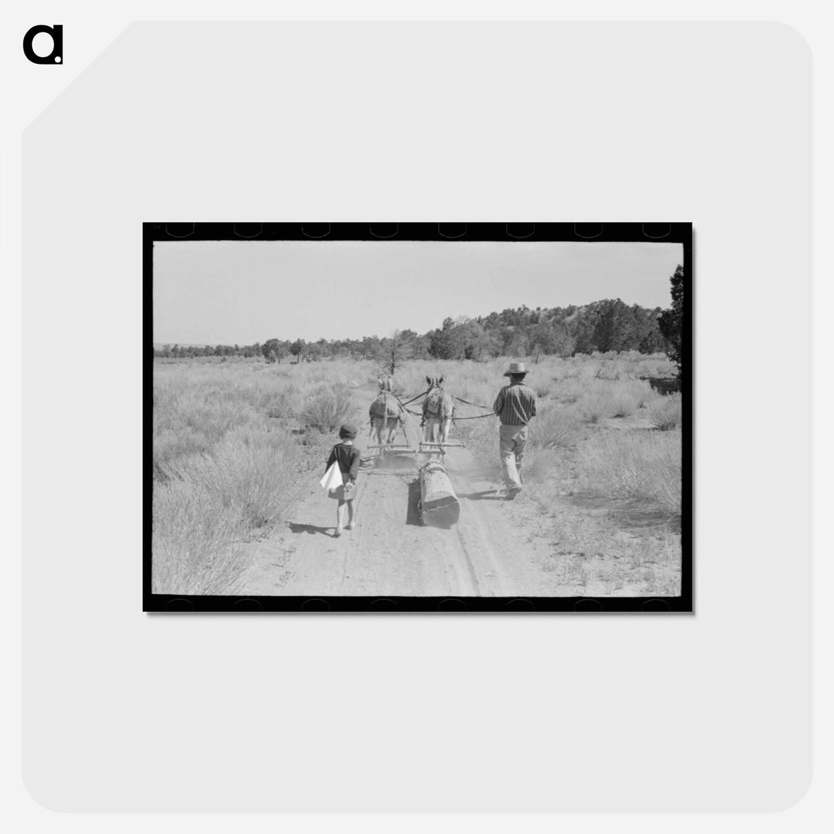アートポストカード-Pie Town Log Drag
- ラッセル リー Postcard.