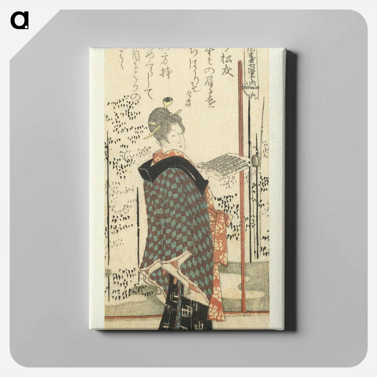 アートパネル-A comparison of Genroku poems and shells - 葛飾 北斎 Canvas.