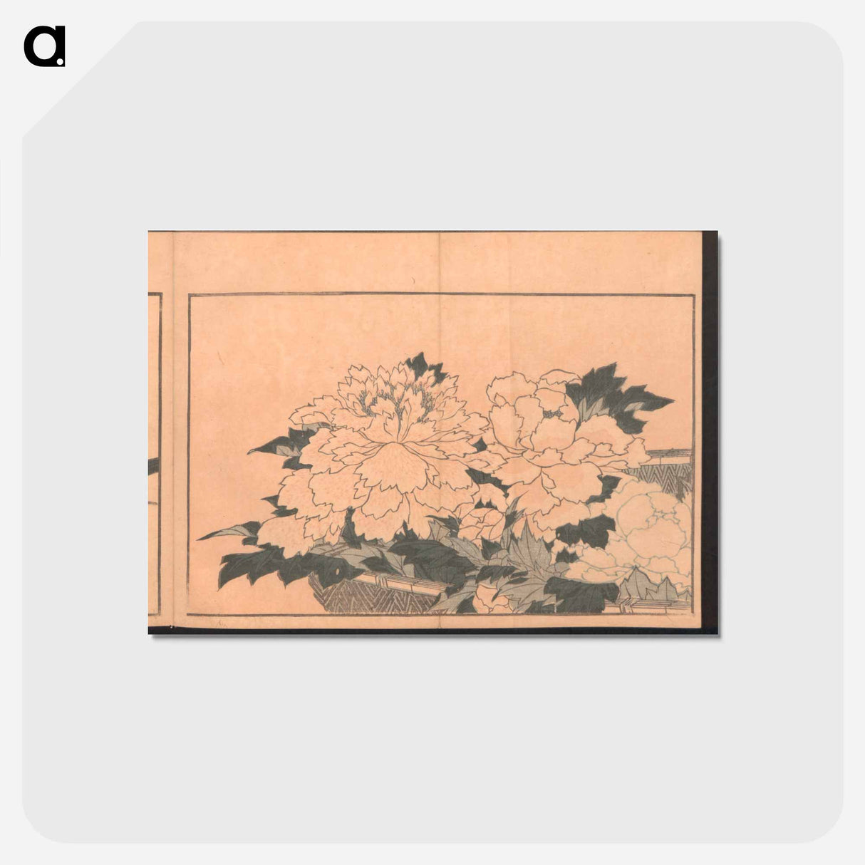 Chrysanthemums in a Basket - 葛飾 北斎 Postcard.