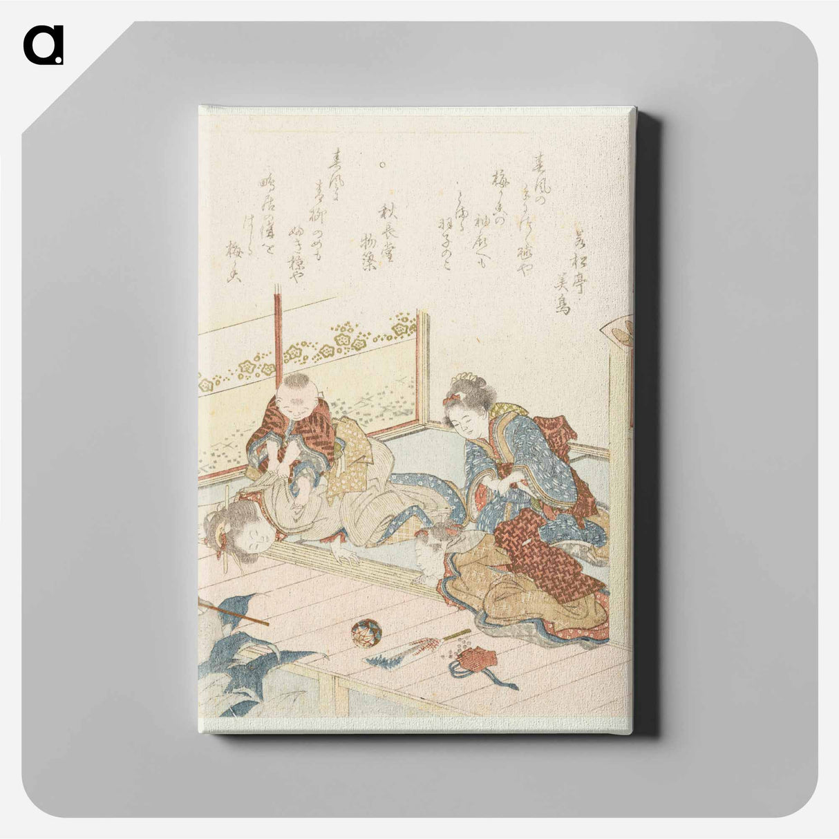 アートパネル-A comparison of Genroku poems and shells - 葛飾 北斎 Canvas.