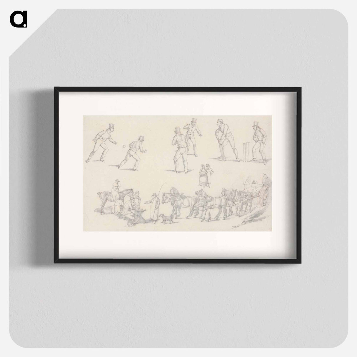アートポスター-"Landscape Scenery", No. 7: Scenes of Cricket and a Waggoner With His Team
- イェール大学アートギャラリー Poster.