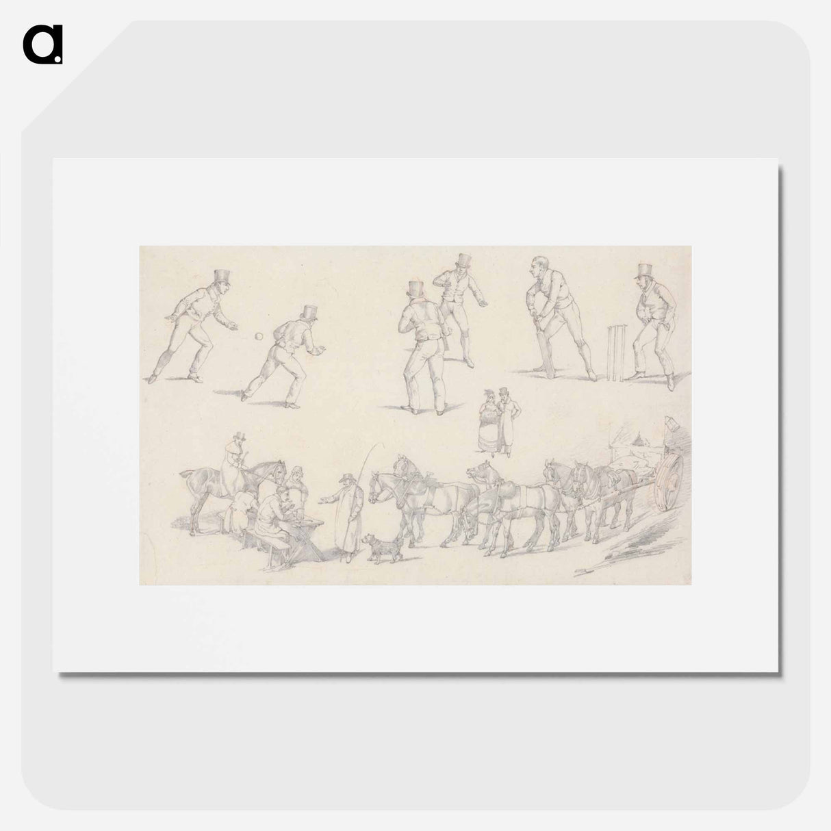 アートポスター-"Landscape Scenery", No. 7: Scenes of Cricket and a Waggoner With His Team
- イェール大学アートギャラリー Poster.